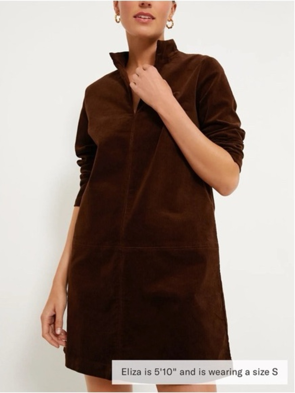 Tuckernuck Clifton Brown Corduroy Shift Dress Sz L NWT